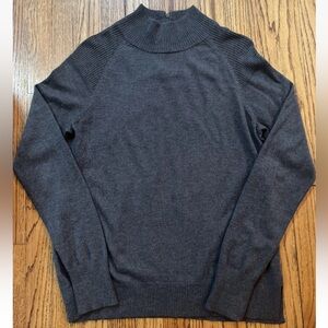 Orvis Quarter Zip (back) Wool Blend Knit Sweater Men’s Sz Med Long Sleeve Gray